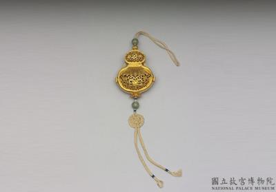 图片[2]-Gilt gourd-shaped fragrance pouch, Qing dynasty (1644-1911)-China Archive